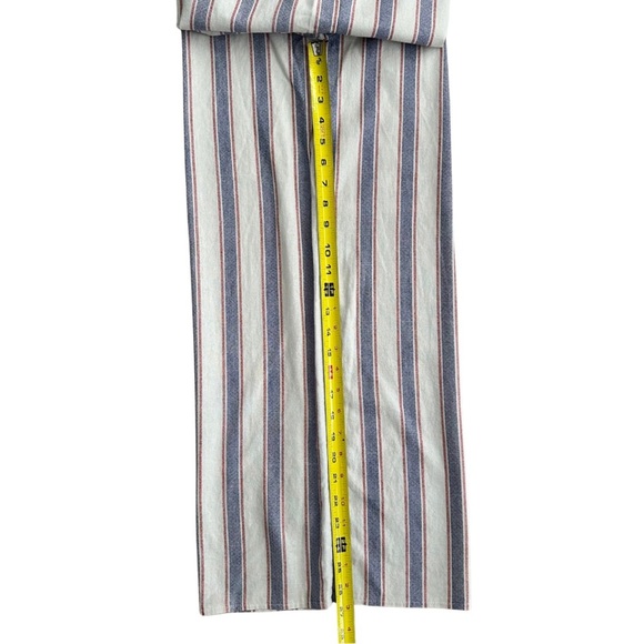 Free Kisses Striped Wide Leg Linen Blend Pants Large Beach Resort Wear EUC - Picture 5 of 8